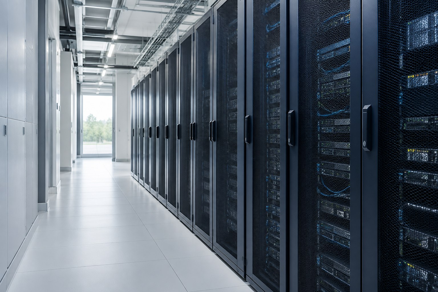 Serverracks in een datacenter